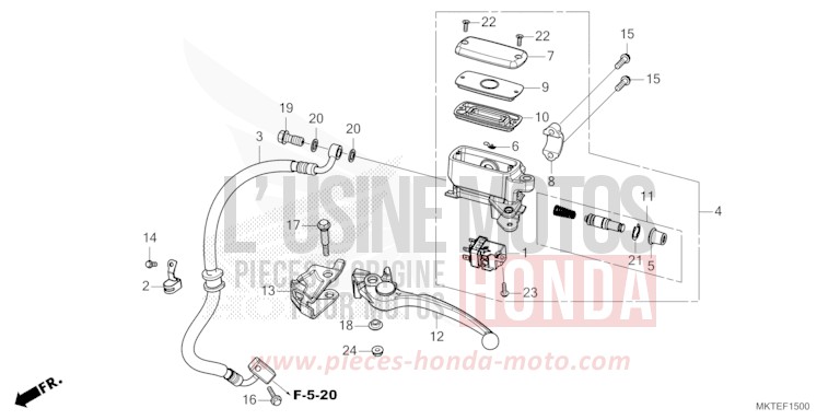REAR BRAKE MASTER CYLINDER for X-ADV 750 MAT DEEP MUD GRAY (NHD05) from 2025